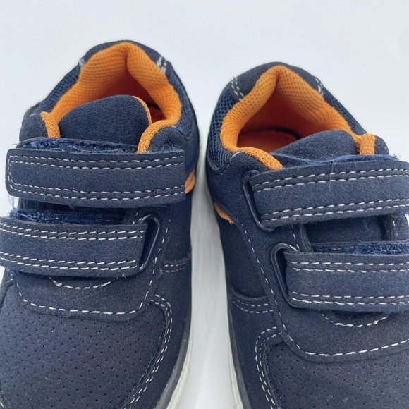 MAX + JAKE toddlers velcr0 sneakers in NAVY & ORANGE sz 5 - VGUC - Picture 5 of 6